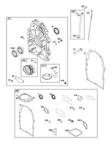 Crankcase Cover/Sump Group Diagram and Parts List for 38E347-0020-G1 200000 - 399999 Briggs and Stratton Engine